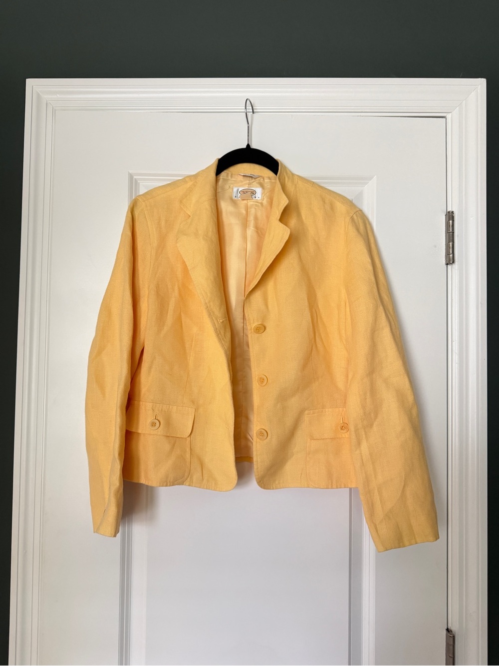 Talbots Light Yellow Linen-Blend Women's Blazer